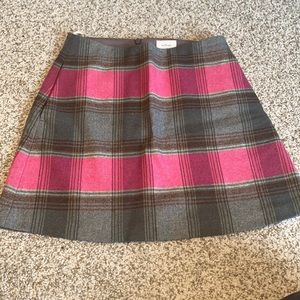 Plaid Wilfred aritzia skirt with silk lining. Cashmere wool blend